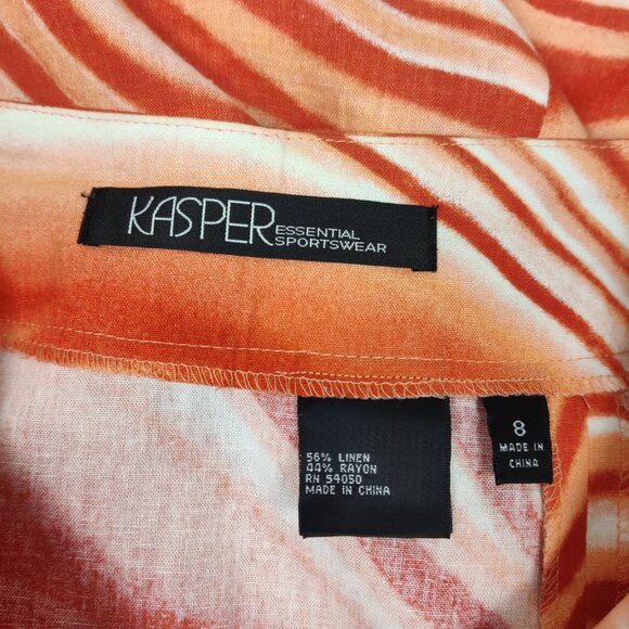 Kasper Essential Sportswear Women's Skirt Size 8 Linen Rayon Orange Red A Line - Picture 2 of 7